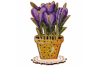 Набір для вишивання бісером для дерева "Крокуси", FLK-197, 11.5*18 см, Wonderland Crafts