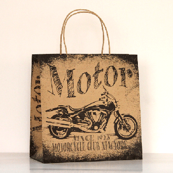 Пакет з крафту 21.5х22х11 см, №182 Motorbike