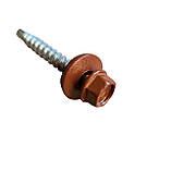 Матові покрівельні саморізи 4.8*35 по дереву для металочерепиці та профнастилу Ral 8004 (теракот) пачка 250шт, фото 6