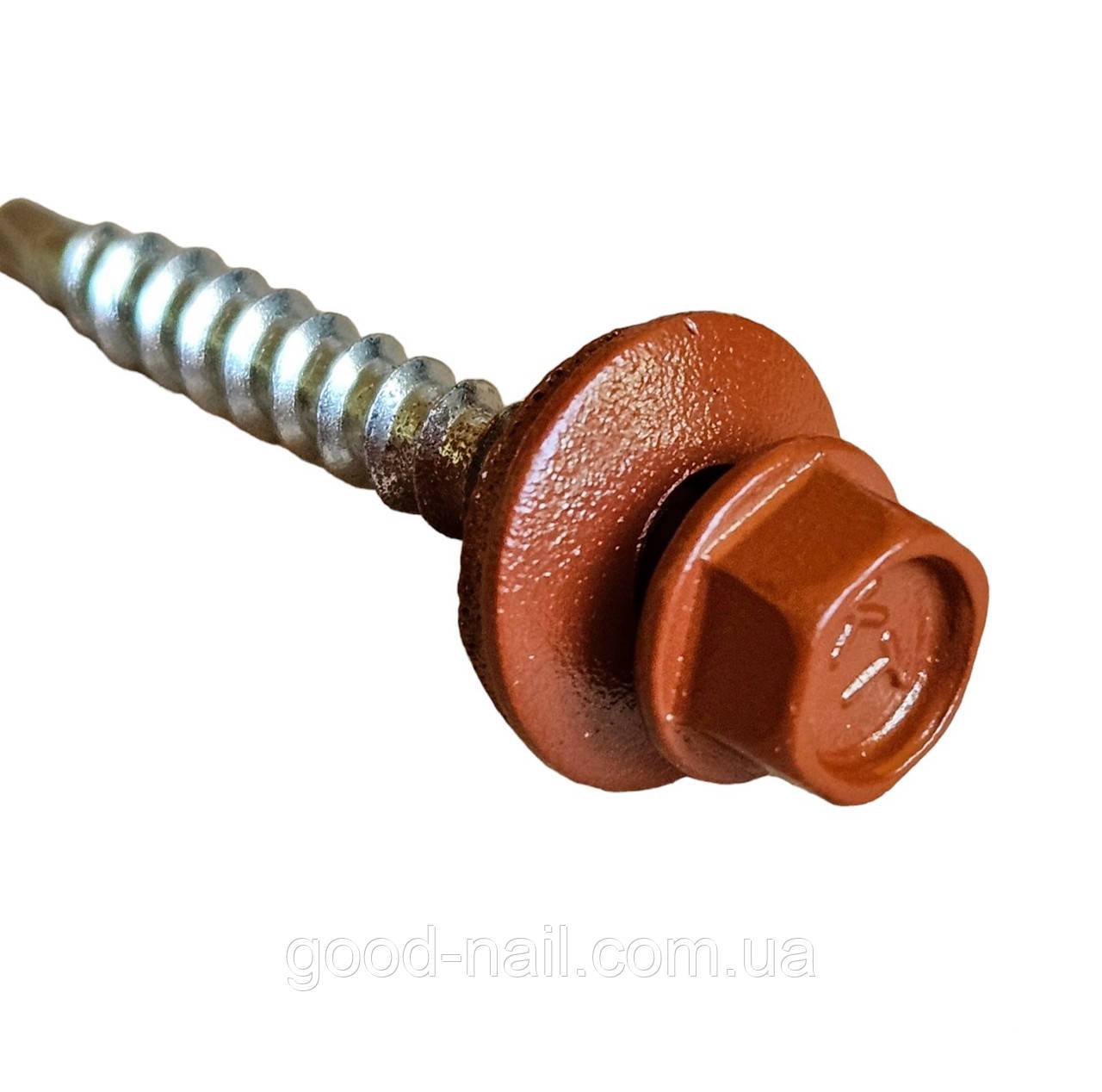 Матові покрівельні саморізи 4.8*35 по дереву для металочерепиці та профнастилу Ral 8004 (теракот) пачка 250шт, фото 1