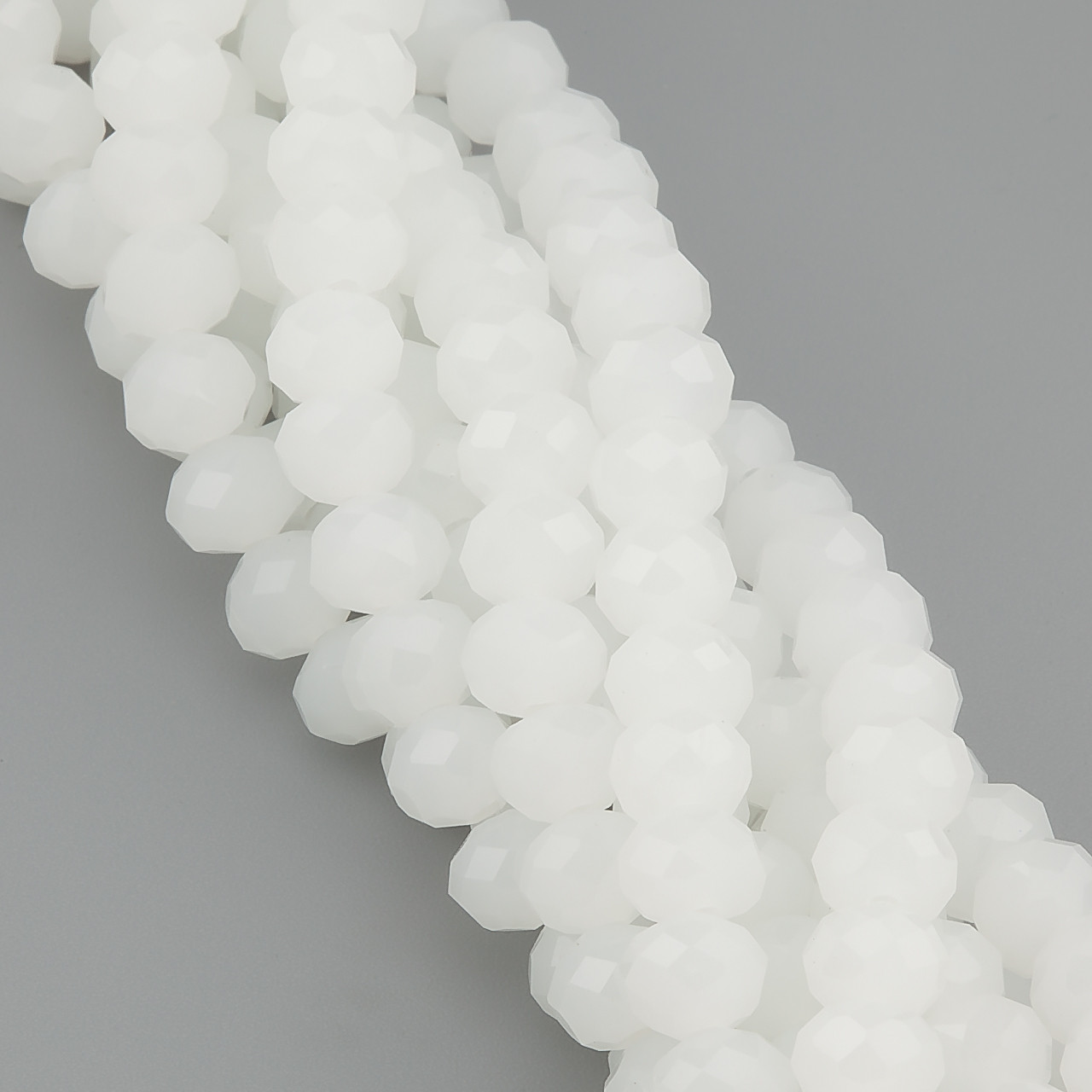 Намистини Swarovski огранювання рондель 8х6 мм Ø 1,2 мм 42 см (+-65 шт.) Молочний, фото 1