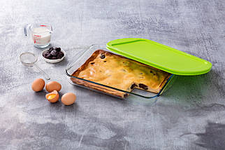 Форма з кришкою жароміцне скло Франція PYREX об'єм 4.5 літра розміри 40х27х7см 240P002/7644, фото 6