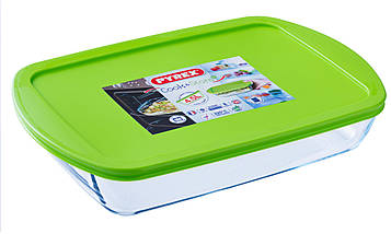 Форма з кришкою жароміцне скло Франція PYREX об'єм 4.5 літра розміри 40х27х7см 240P002/7644, фото 4
