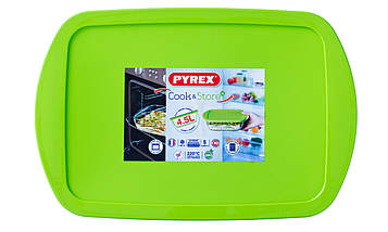 Форма з кришкою жароміцне скло Франція PYREX об'єм 4.5 літра розміри 40х27х7см 240P002/7644, фото 5