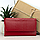 Подарунковий жіночий набір №92: гаманець Leona + обкладинка на паспорт + ключниця (червоний пітон), фото 3