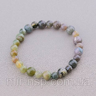 Браслет 100% натуральна яшма 6-8 мм вага 14г розмір 18, фото 1