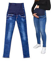 Базові класичні джинси з широкою, м'якою резинкою для вагітних, скінні темно-синього кольору, 25-30