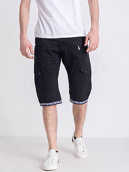 Чоловічі джинсові шорти з кишенями, чорний колір, 28-36