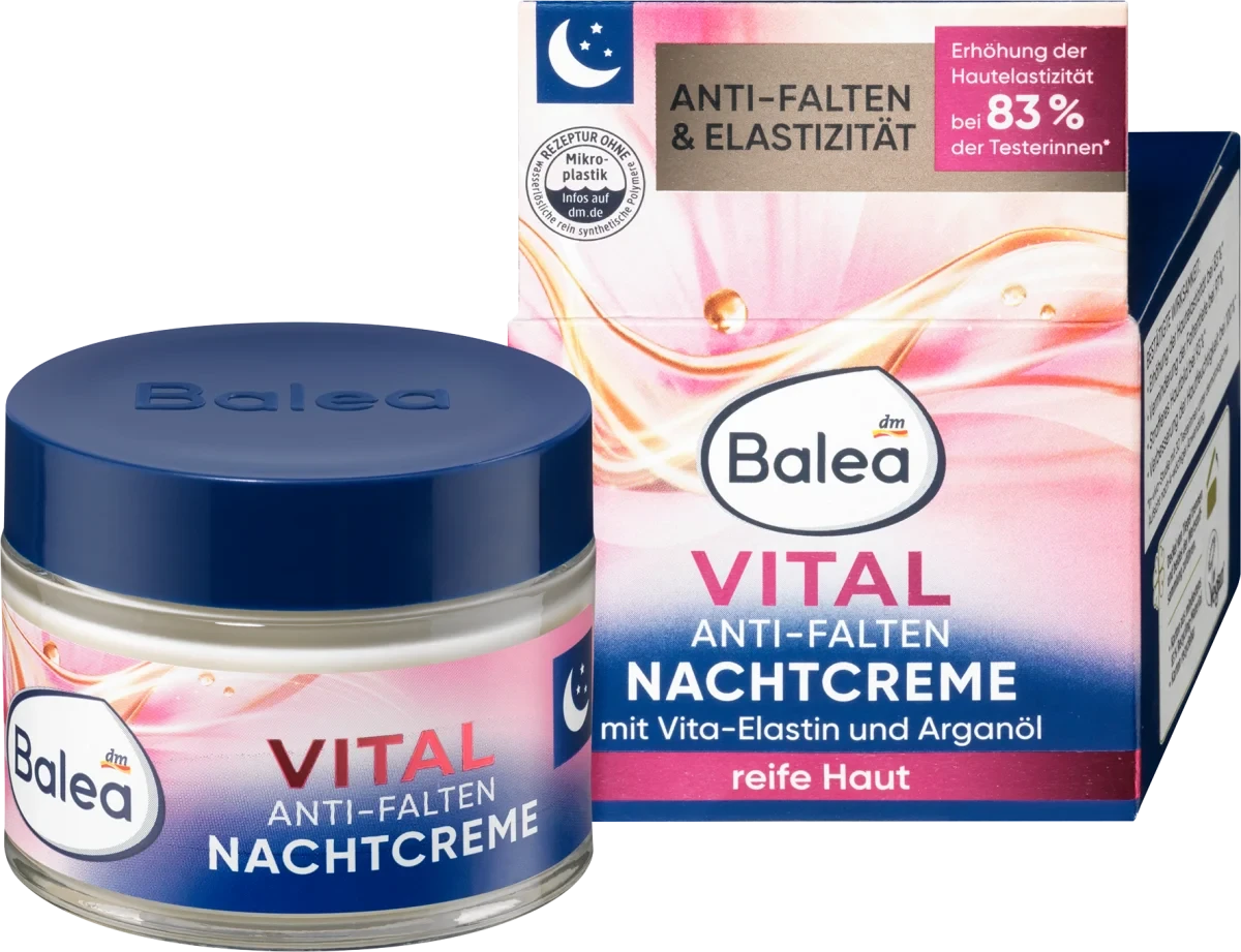 Відновлюючий крем для обличчя Balea VITAL Anti-Falten Nachtcreme, 50 мл