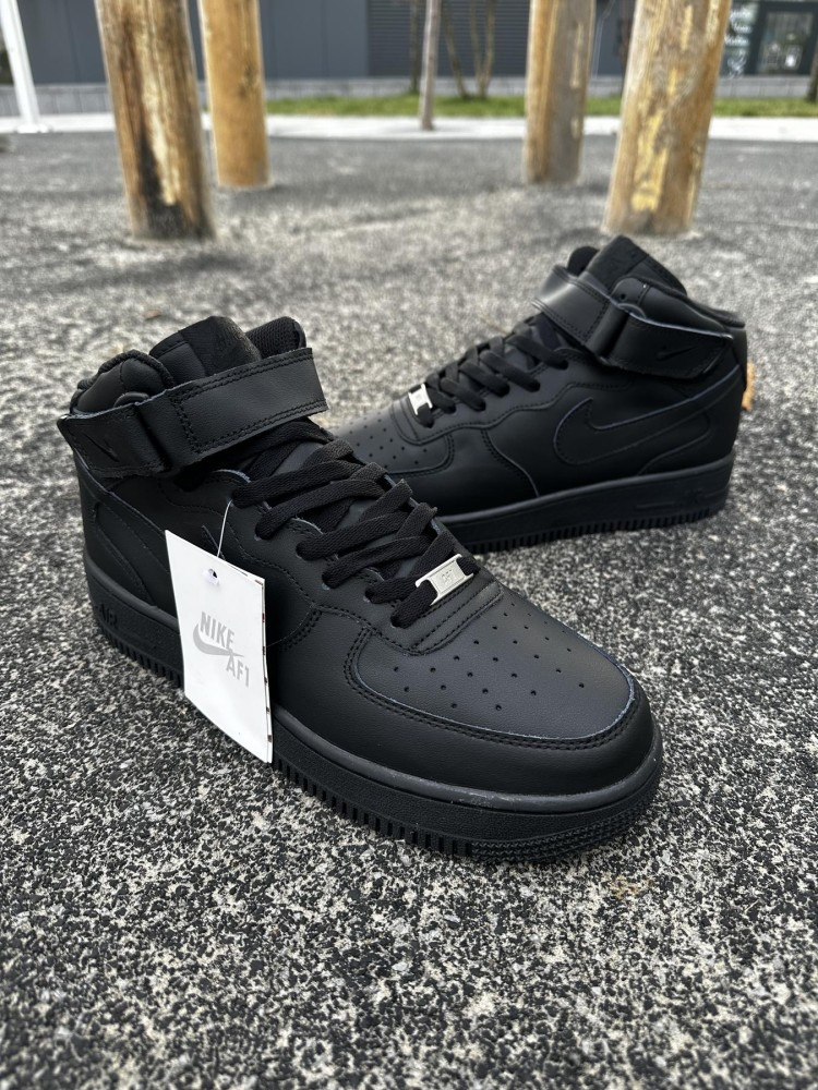 Зимові кросівки Nike Air Force ЛІЦЕНЗІЯ (black)