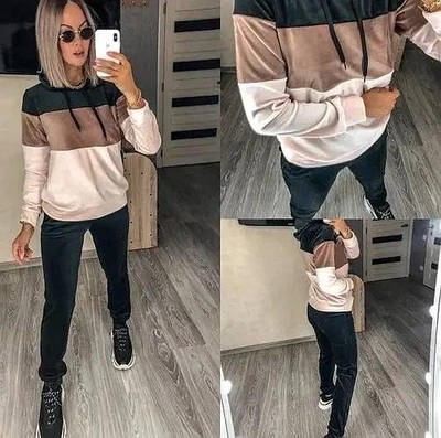 Велюровий жіночий костюм-двійка