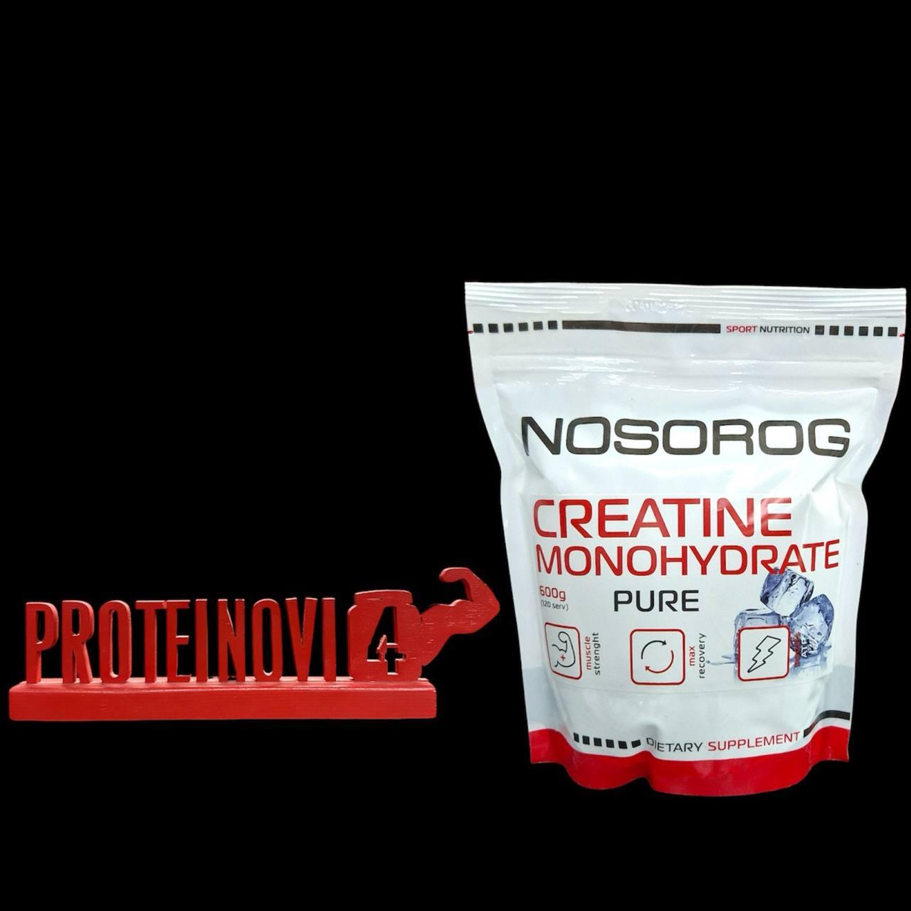 Креатин моногідрат Nosorog Creatine Monohydrate 600g спортивна харчова добавка