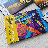 Магніт Марка Укрпошти. Унікальний магніт із українською символікою  Магніт Марка Укрпошта