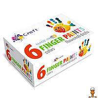 Набор пальчиковых красок, 6 цветов по 20 мл, детская игрушка, от 3 лет, Art Craft 5023-AC