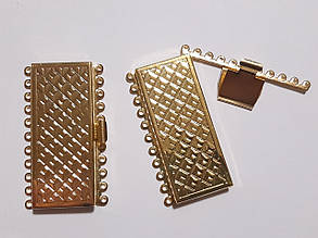 Застібка для намист і намисто довжина 55х23 мм колір золото 1 шт