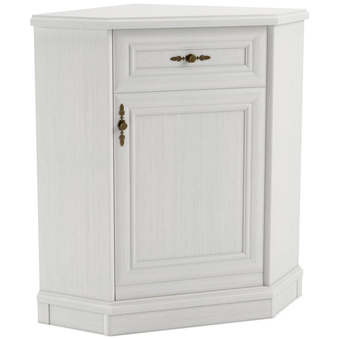 Білий кутовий комод буфет для посуду у вітальню зал класика Кантрі Світ Меблів