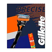 Подарочный набор Gillette Fusion Precise (станок + гель для бритья 200 ml)