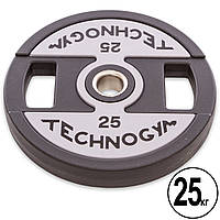 Блины (диски) полиуретановые TECHNOGYM TG-1837-25 51мм 25кг черный