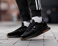 Кроссовки мужские легкие Adidas Retropy F2 Black стильные черные замшевые спортивные кросы на лето адидас