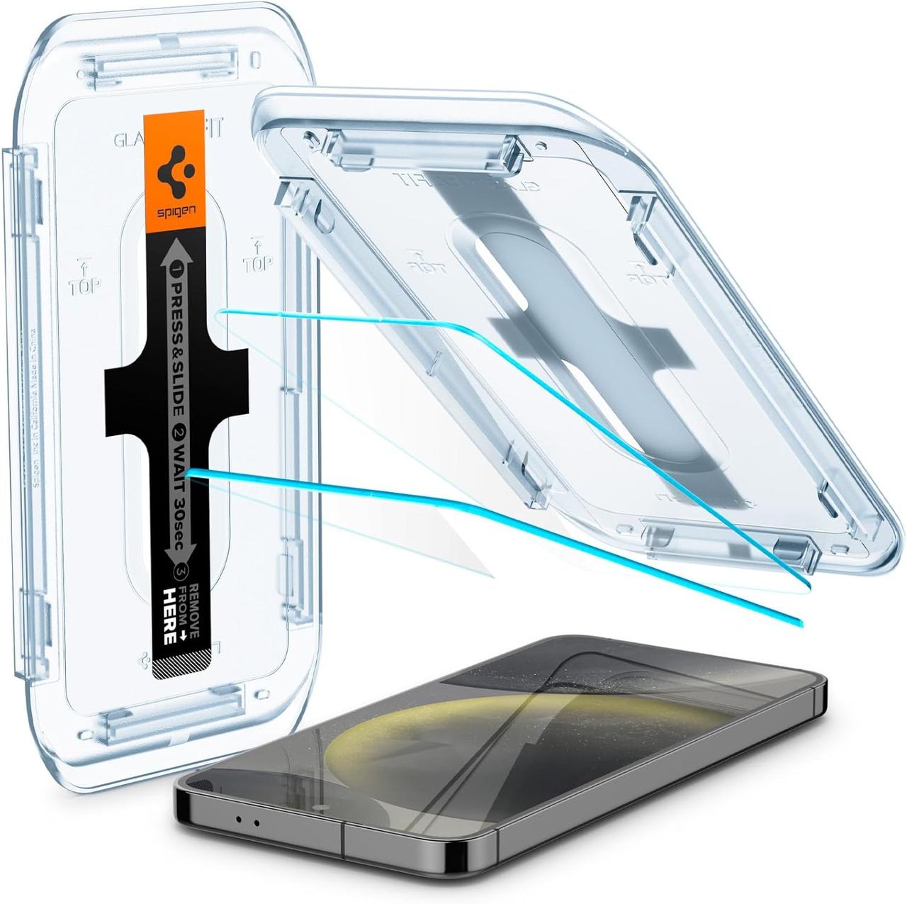 Захисне скло Spigen для Samsung Galaxy S25 — EZ Fit GLAS.tR (2 шт.), Clear (AGL07438)