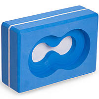 Блок для йоги с отверстием Record FI-5163 цвет синий