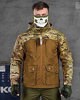 Тактична демісезонна чоловіча куртка військова камуфляжна койот мультикам зсу, Куртка рипстоп військовослужбовців