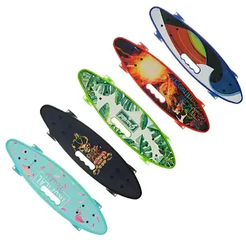 Скейт Пенніборд (Penny Board) зі світними колесами та ручкою