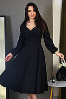 Неповторимое нарядное вечернее вечернее платье Polina с декольте, черное