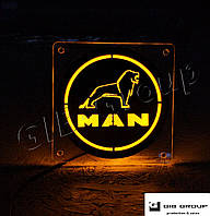 Led эмблема универсальная для MAN с логотипом желтого цвета