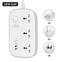 Удлинитель сетевой Ldnio SC3416 |2USB/2Type-C, 3Sockets. QC/PD, 65W/5A, 2m EU Plug|