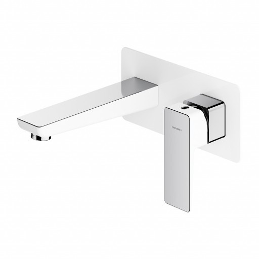 Змішувач для умивальника монтажу Omnires Parma chrome/white (PM7415CRB)