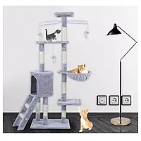 Лежанка для кота с игровым комплексом 135 см (Игровые комплексы для кошек природа)