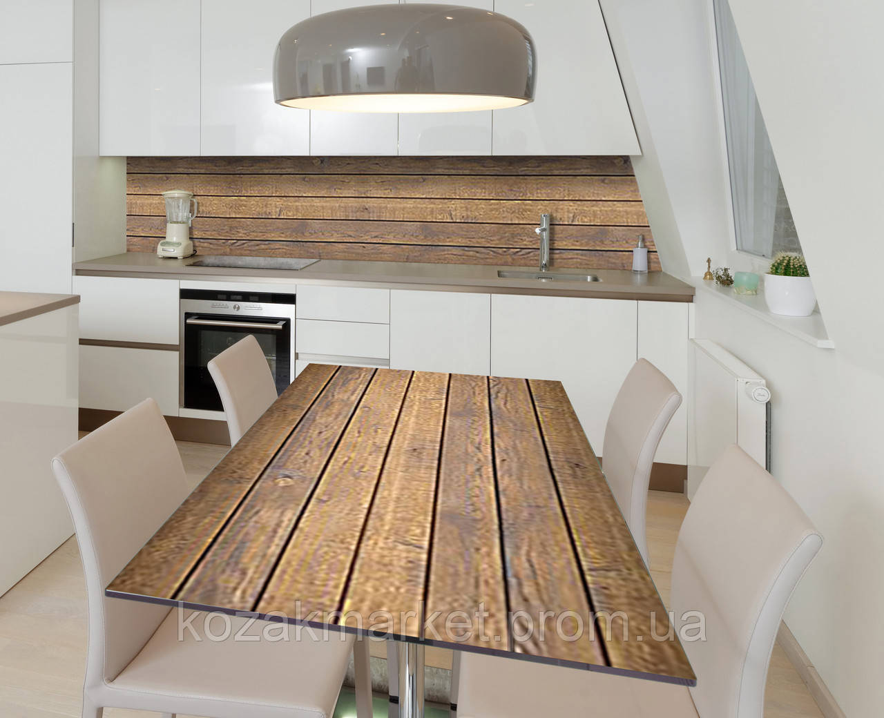 Наклейка 3Д виниловая на стол Zatarga «Лесной сруб» 650х1200 мм для домов, квартир, столов, к KT, код: 6440920 - фото 1 - id-p2132641103