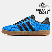 Мужские кроссовки Adidas Gazelle x Gucci Blue Black, Кроссовки Адидас Газели, Adidas originals gazelle 42