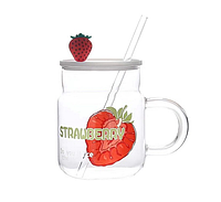 Чашка с крышкой и трубочкой Fruits Stenson YG01191 400мл