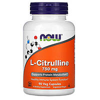 L-Цитруллин 750мг, Now Foods, L-Citrulline, 90 вегетарианских капсул