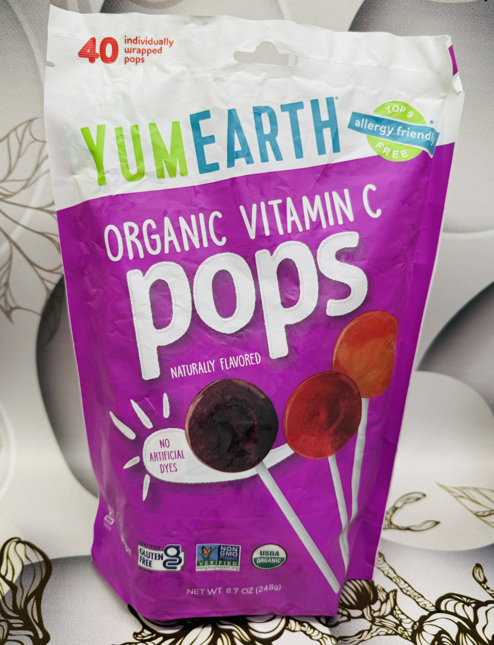 Органічні льодяники на паличці YumEarth, 40шт упаковка