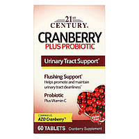 Клюква с пробиотиком, Cranberry Plus Probiotic, 21st Century, 60 таблеток