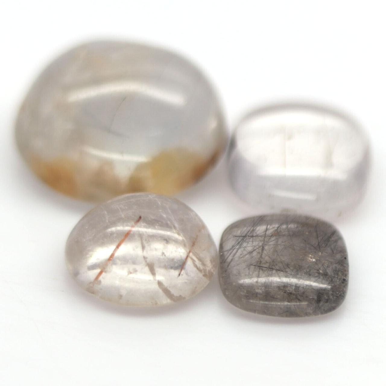 31.94 кт. Природний рутиловий кварц-волосатик 4 шт., фото 1