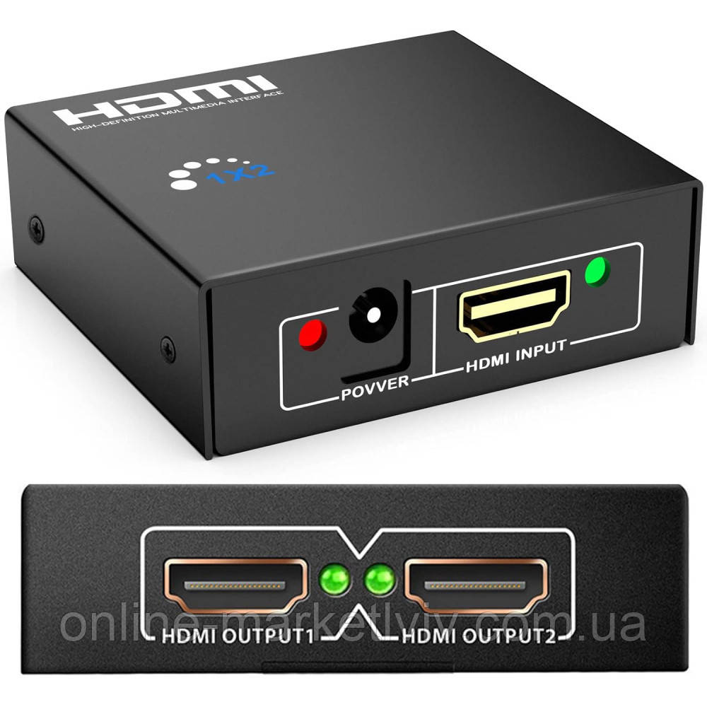 HDMI розгалужувач на 2 порти, 1080P / Двонаправлений HDMI спліттер / Активний HDMI комутатор