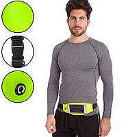 Спортивная сумка пояс для бега и ходьбы с сенсорным экраном RUNNING WAISTPACK Zelart GA-506 цвет лимонный