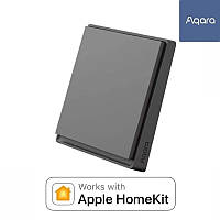 Бездротовий Вимикач 1-2 клавіші Xiaomi Aqara E1 Wireless Switch Zigbee 3.0 Apple HomeKit Темно-сірий - Одна клавіша (WXKG16LM)