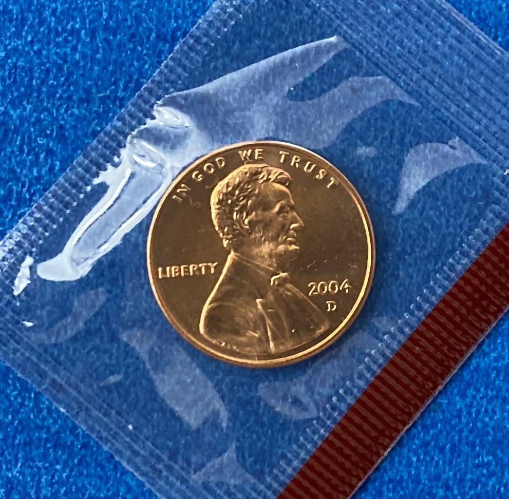Монета США 1 цент 2004 р. UNC (у запайці) Лінкольн