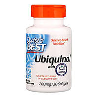 Убихинол, Ubiquinol with Kaneka, Doctor's Best, 200 мг, 30 желатиновых капсул