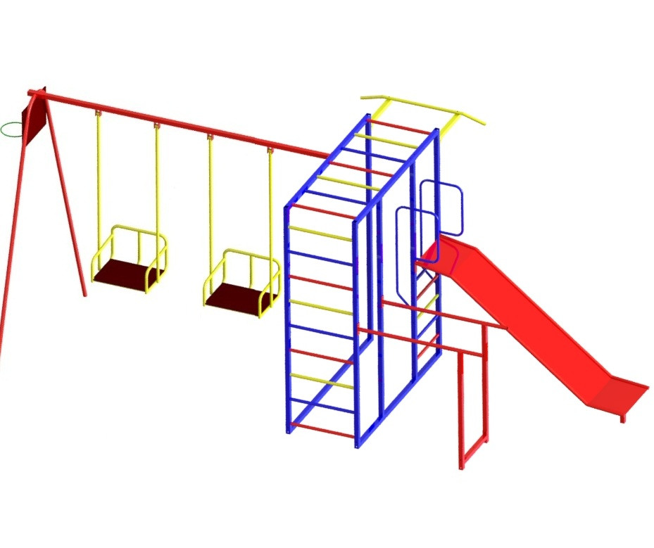 Спортивно-ігровий комплекс з гіркою і гойдалками для всієї родини, фото 1