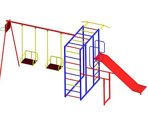 Спортивно-ігровий комплекс з гіркою і гойдалками для всієї родини