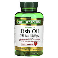 Рыбий жир, 2400 мг, Odorless Fish Oil, Nature's Bounty, 90 гелевых капсул