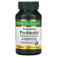 Пробіотик з ацидофільними лактобактеріями, Acidophilus Probiotic, Nature's Bounty, 120 таблеток