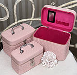 💛Набір кейсів для косметики і прикрас на блискавці з дзеркальцем 3 в 1, 4 види, фото 2