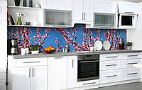 Наклейка на скинали Zatarga на кухню «Изящное цветение» 600х2500 мм виниловая 3Д наклейка кух GR, код: 6443221
